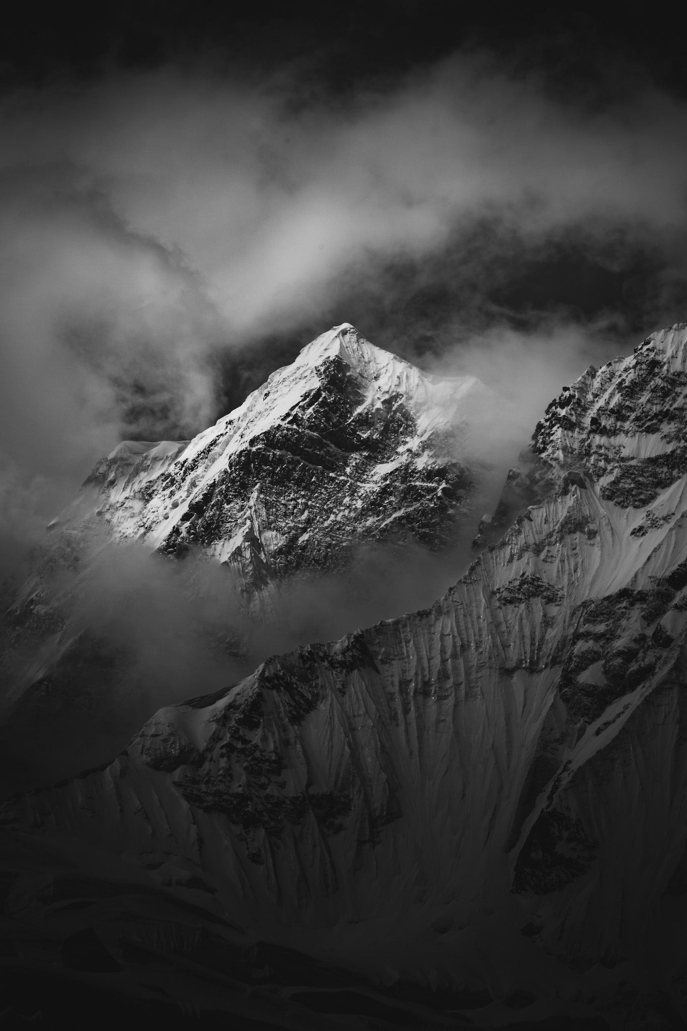 Annapurna III black and white fine art mountain landscape print